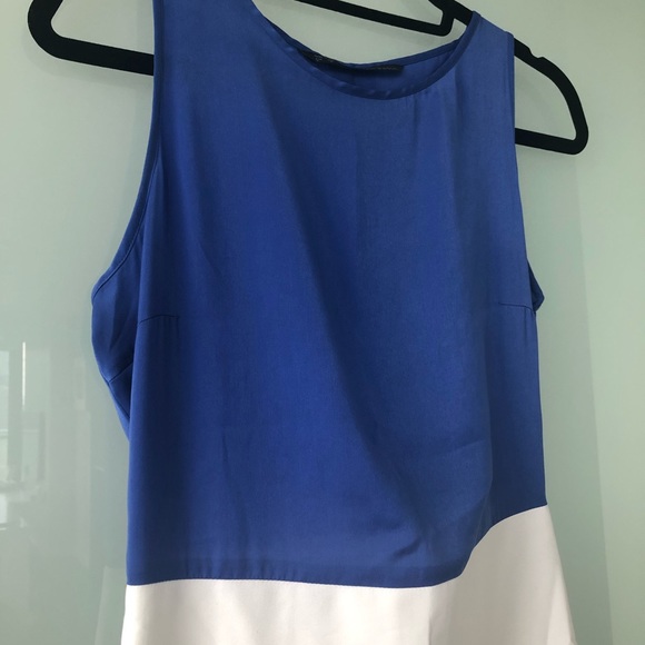 ZARA Blue and White Mini Dress Size Small - Picture 2 of 3